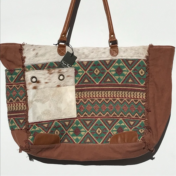 NWT Leather BROWN TRANSLATIONS WEEKENDER BAG - Picture 2 of 5